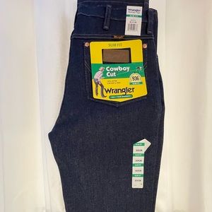 NWT- Wrangler Cowboy Cut Denim Jeans- Slim Fit- sSize 30x36